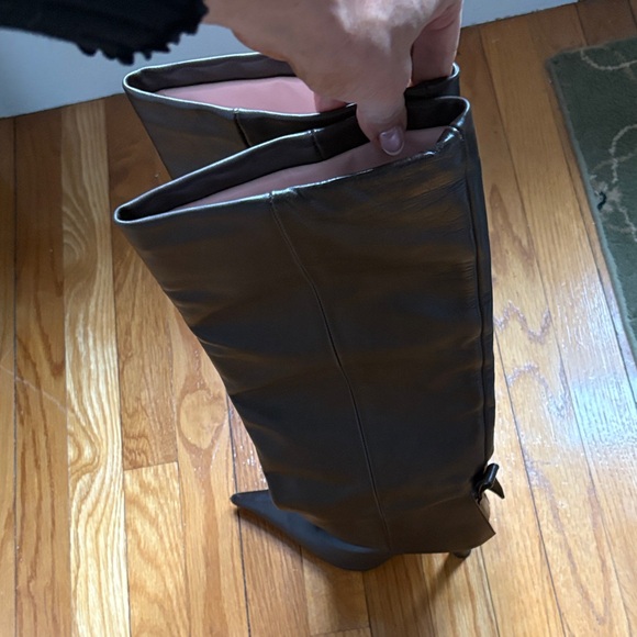 RHW x GIA Classic Pointed-Toe Knee-High Boots chocolate brown leather size 8.5 - Picture 5 of 15